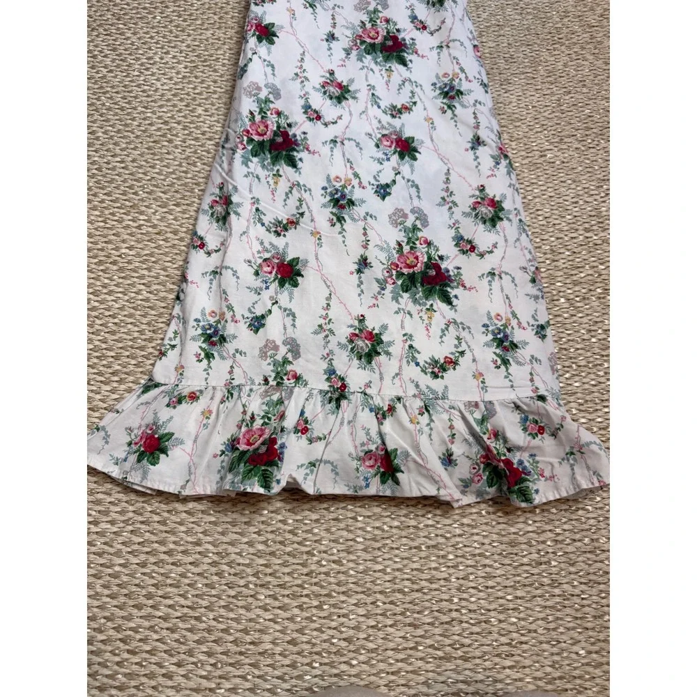 Ralph Lauren Vintage Floral Ruffle Twin Flat Sheet cottagecore Rose Bedding